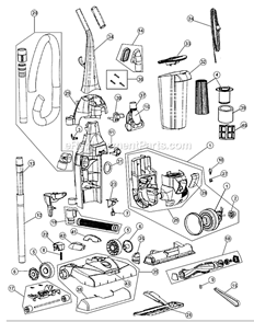 Page A Diagram and Parts List for UD40310  Dirt Devil Upright Vacuum